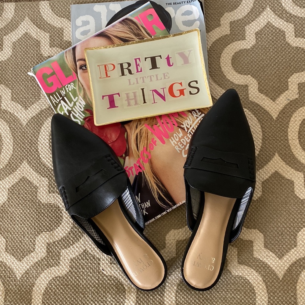 NEW “Crown & Ivy “ Tammy black pointed toe mule; size 7.5 - Picture 4 of 8